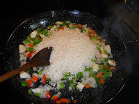 Click to enlarge: Adding the rice to the mix