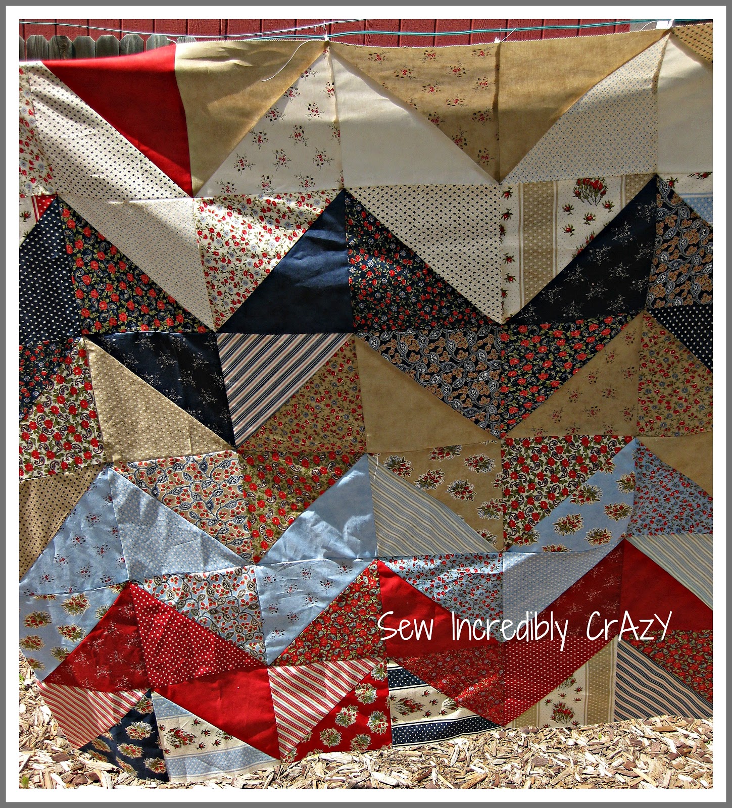 Sew Incredibly Crazy Red, White, and Blue Zig Zag Quilt