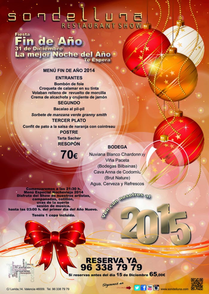 Celebra la Nochevieja 2014 en Sondelluna Restaurant Show