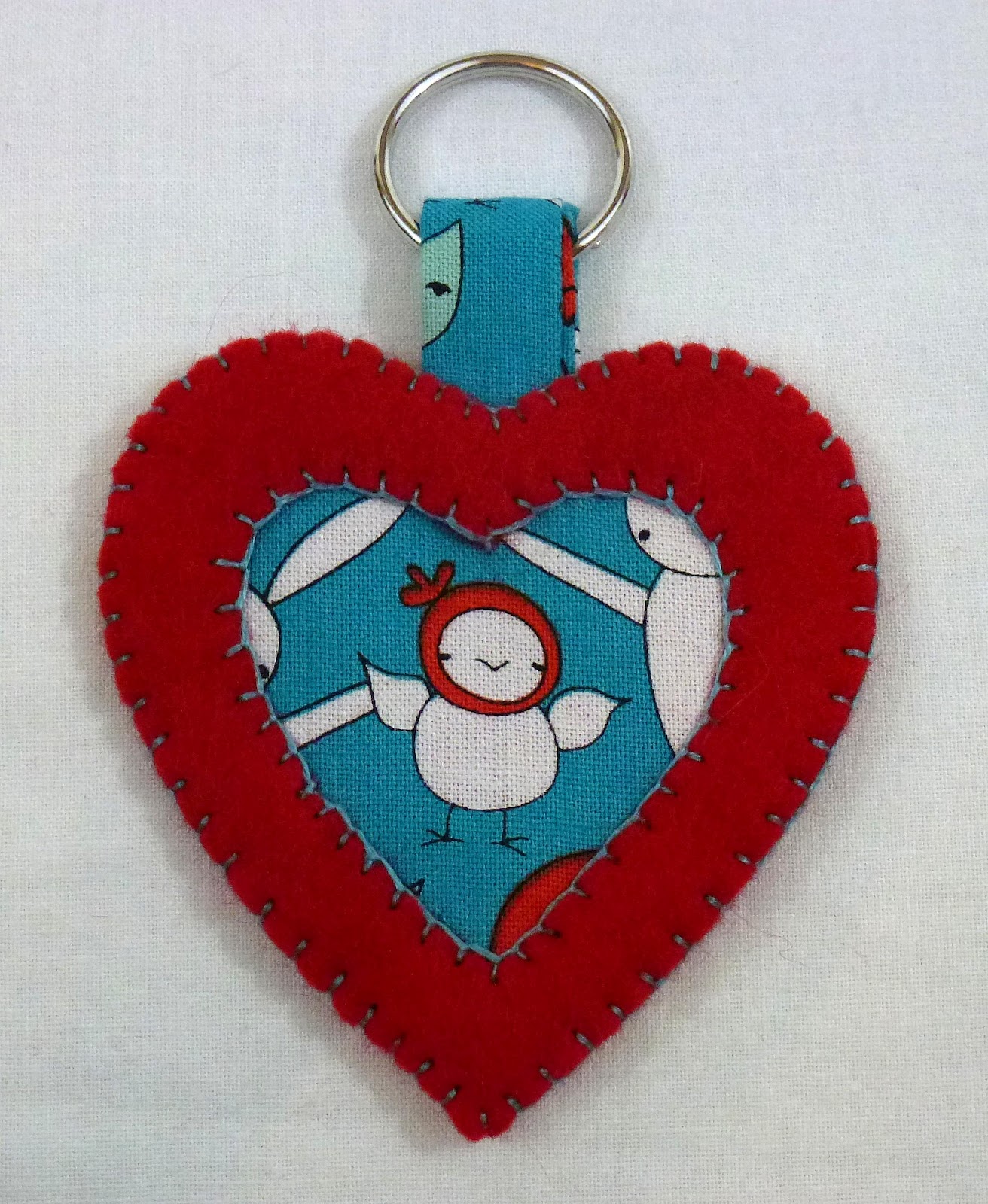 365 Sewn Hearts Heart Keychain