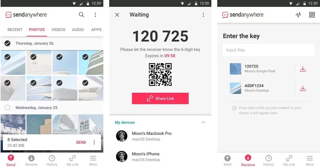 app send anywhere per condividere screenshot facilmente anche di grandi dimensioni