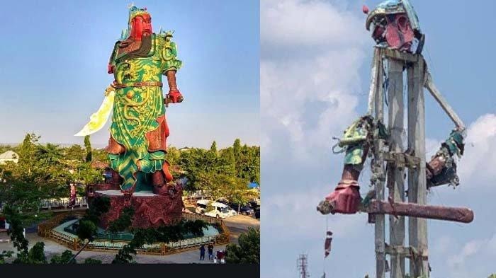 Patung Dewa Kwan Kong Tuban Runtuh Patung Dewa Kwan Kong Tuban Runtuh