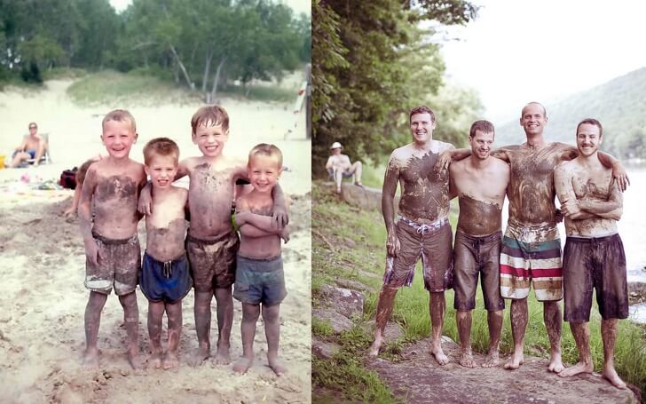 25 Funny Recreations Of Childhood Photos