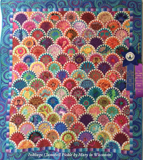 Lavender Quilts Fabulous Clamshell Quilt in Kaffe Fassett Fabrics!!