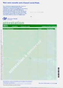 Assurance et attestation de carte vitale