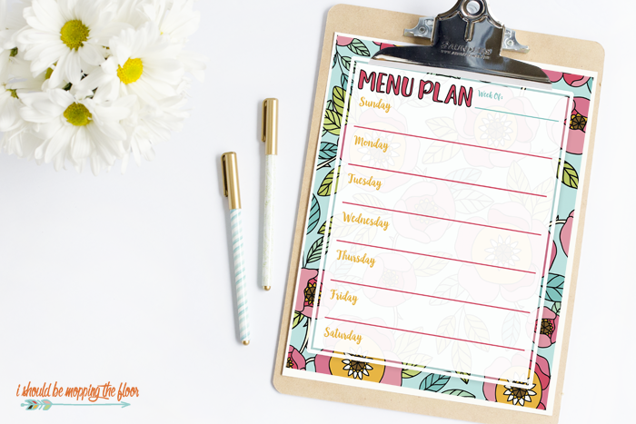 Free Printable Menu Plan and Shopping List to help with weekly meal planning. Easy downloads.