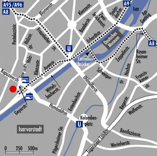 Mapa del hotel en Munich