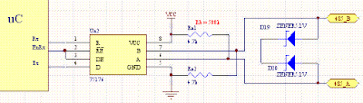 Microcontroller to RS-485 circuit