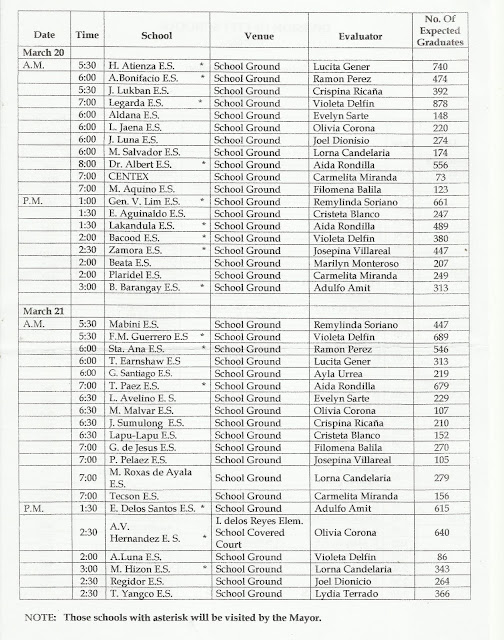 Department of Education Manila: 2013 Graduation Schedule