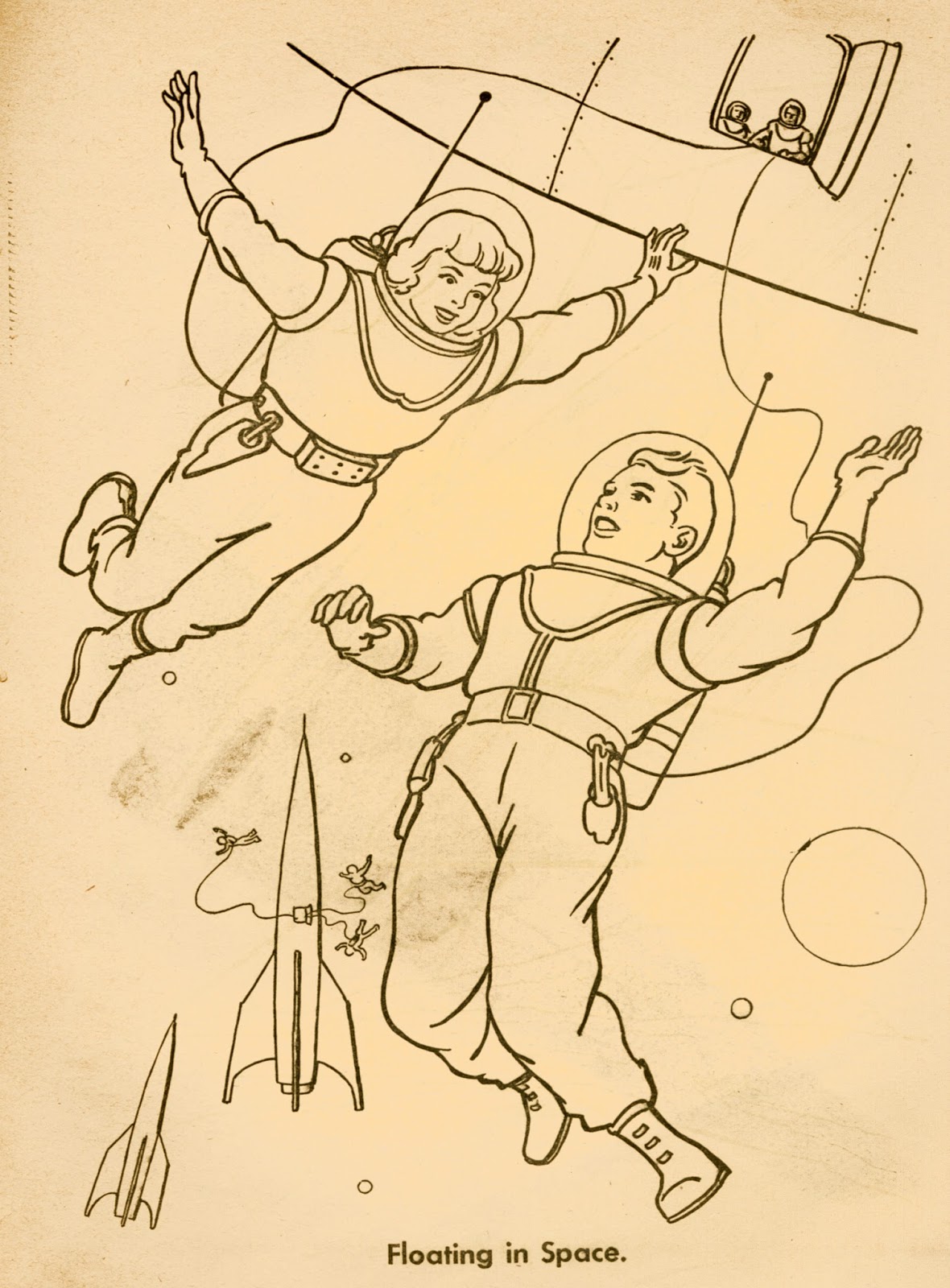Dreams of Space - Books and Ephemera: Space Happy Coloring Book (1953)