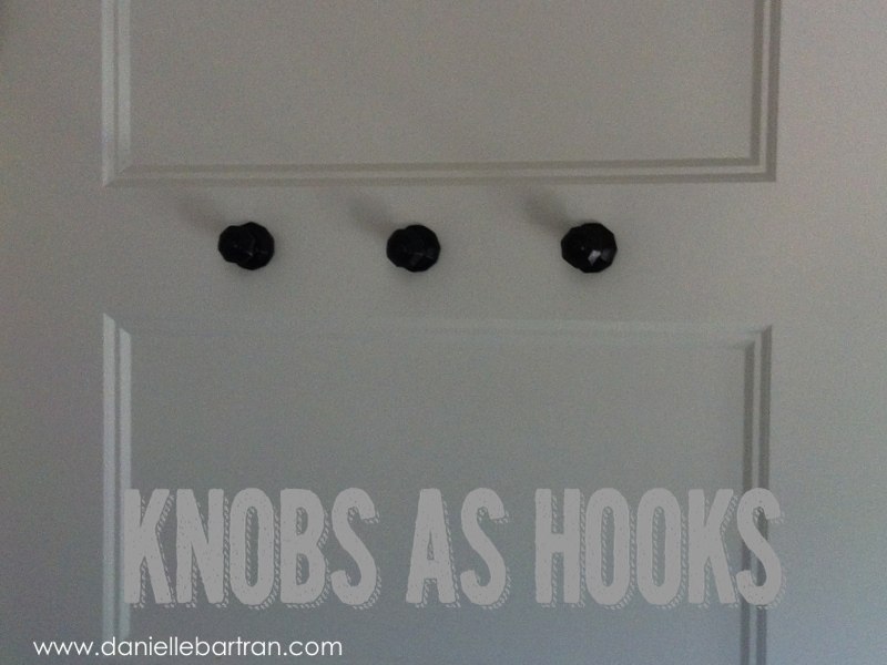 made Quick Bathroom Update Knobs as Hooks {DIY}