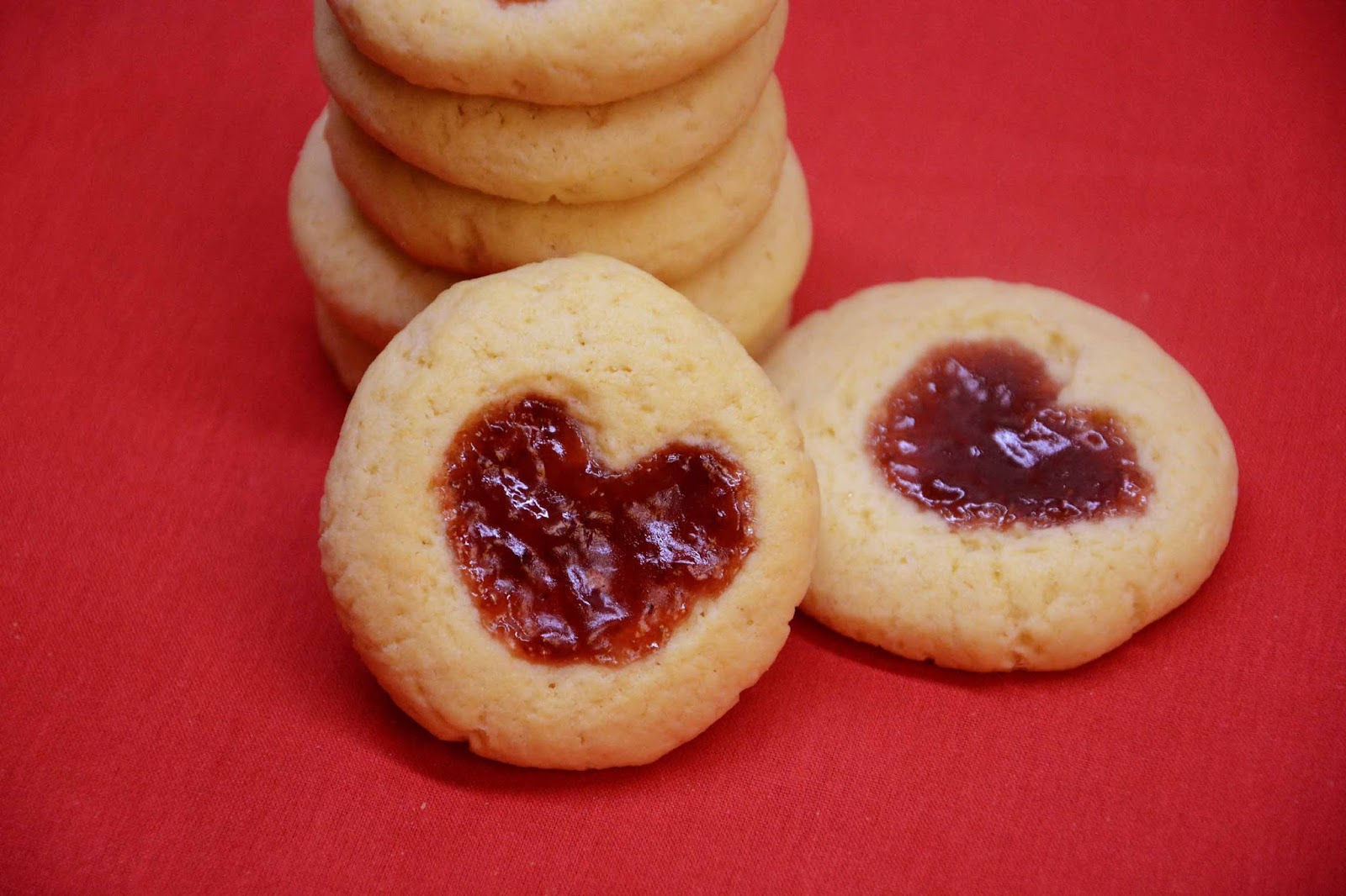 Valentina's Good Food Heart Thumbprint Cookies with Strawberry Jam