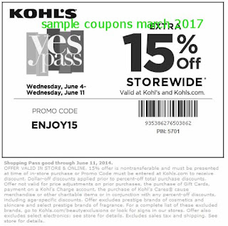 Kohls coupons for march 2017