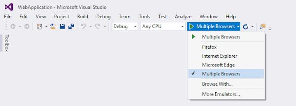 Multiple browsers from the menu item of Visual Studio