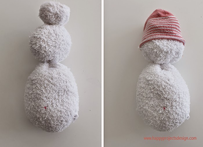 muñeco de nieve con calcetín