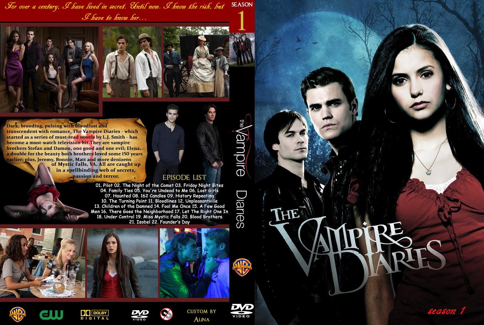 dvd covers and labels vampire diaries season 1 dvd cover