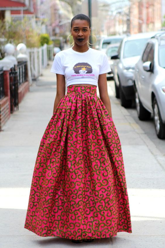 ankara maxi skirt styles