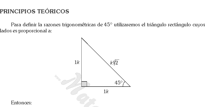 ÁNGULOS AGUDOS DE 45º EJEMPLOS DE TRIGONOMETRIA DE SEXTO GRADO DE ...