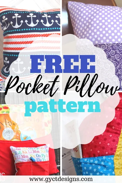 Use this free simple pocket pillow pattern to sew your own single or double pocket pillow.
