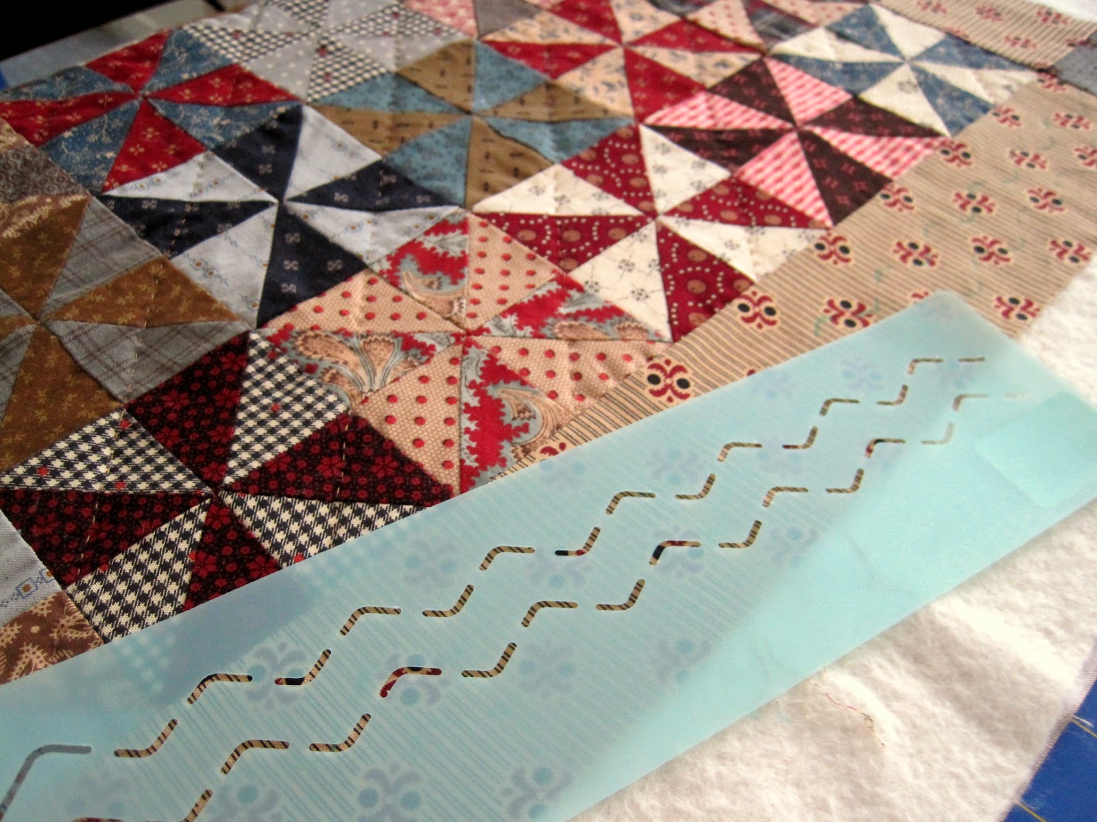 a sentimental quilter fun with stencils