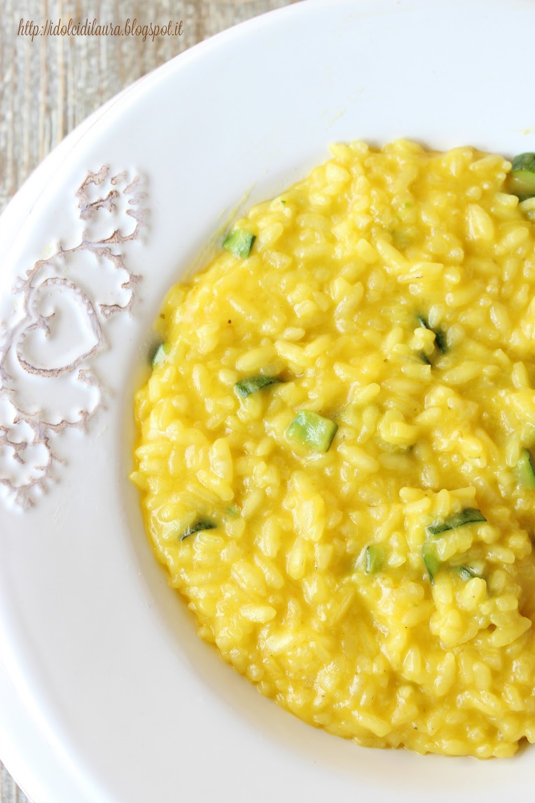 i dolci di laura Risotto allo zafferano con zucchine