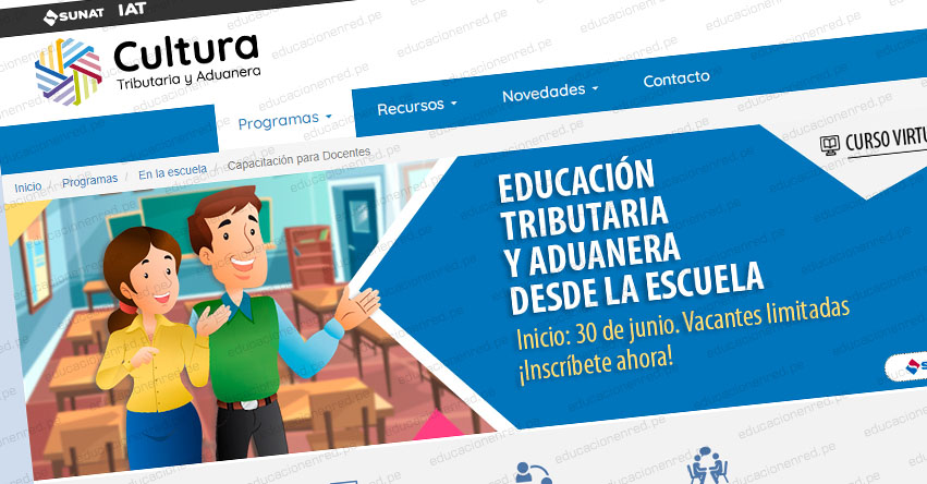 Docentes de educación primaria y secundaria podrán participar gratis del curso virtual sobre educación tributaria Docentes de educación primaria y secundaria podrán participar gratis del curso virtual sobre educación tributaria