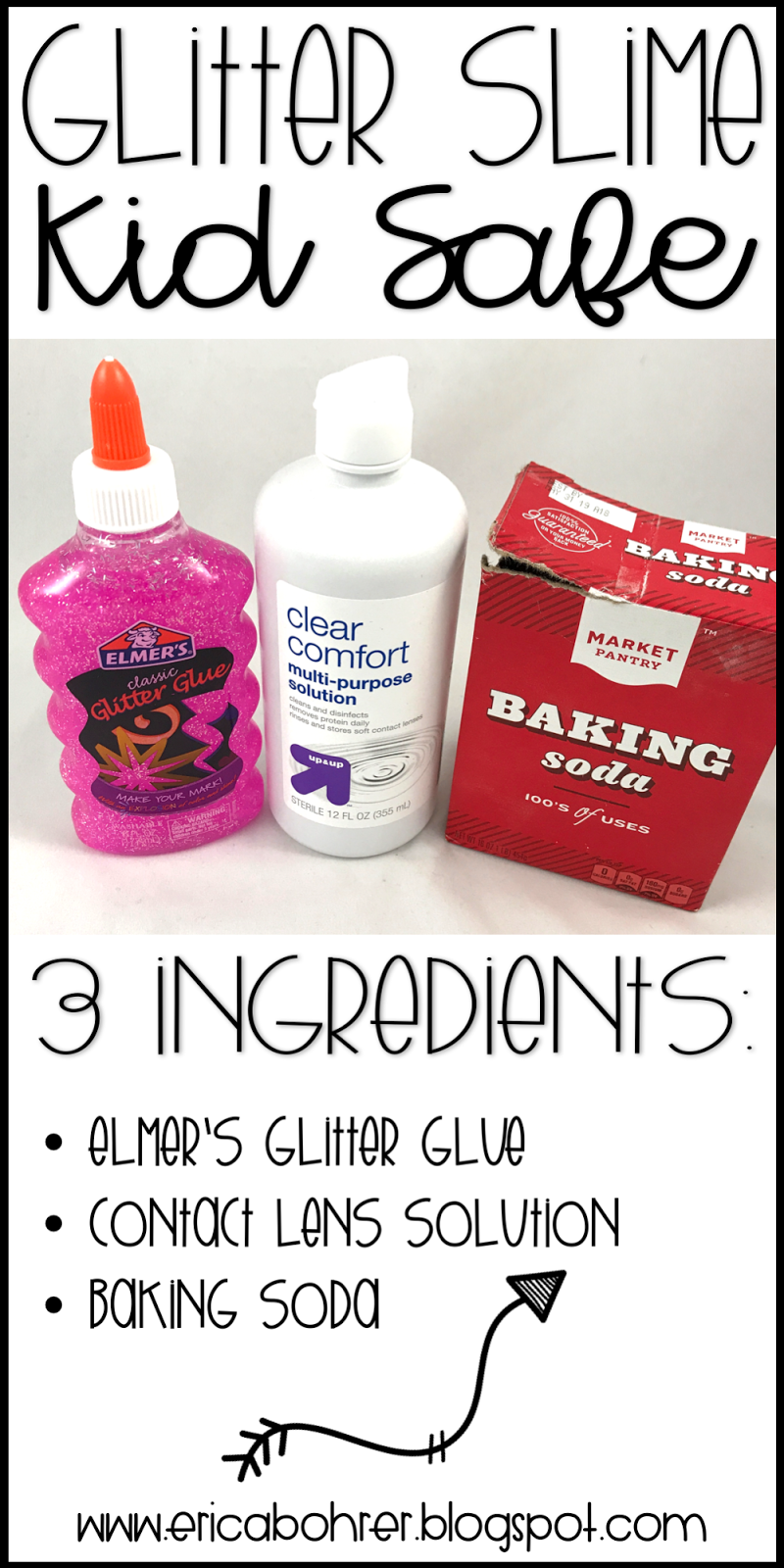 Glitter Slime: Three Ingredients and Kid Safe
