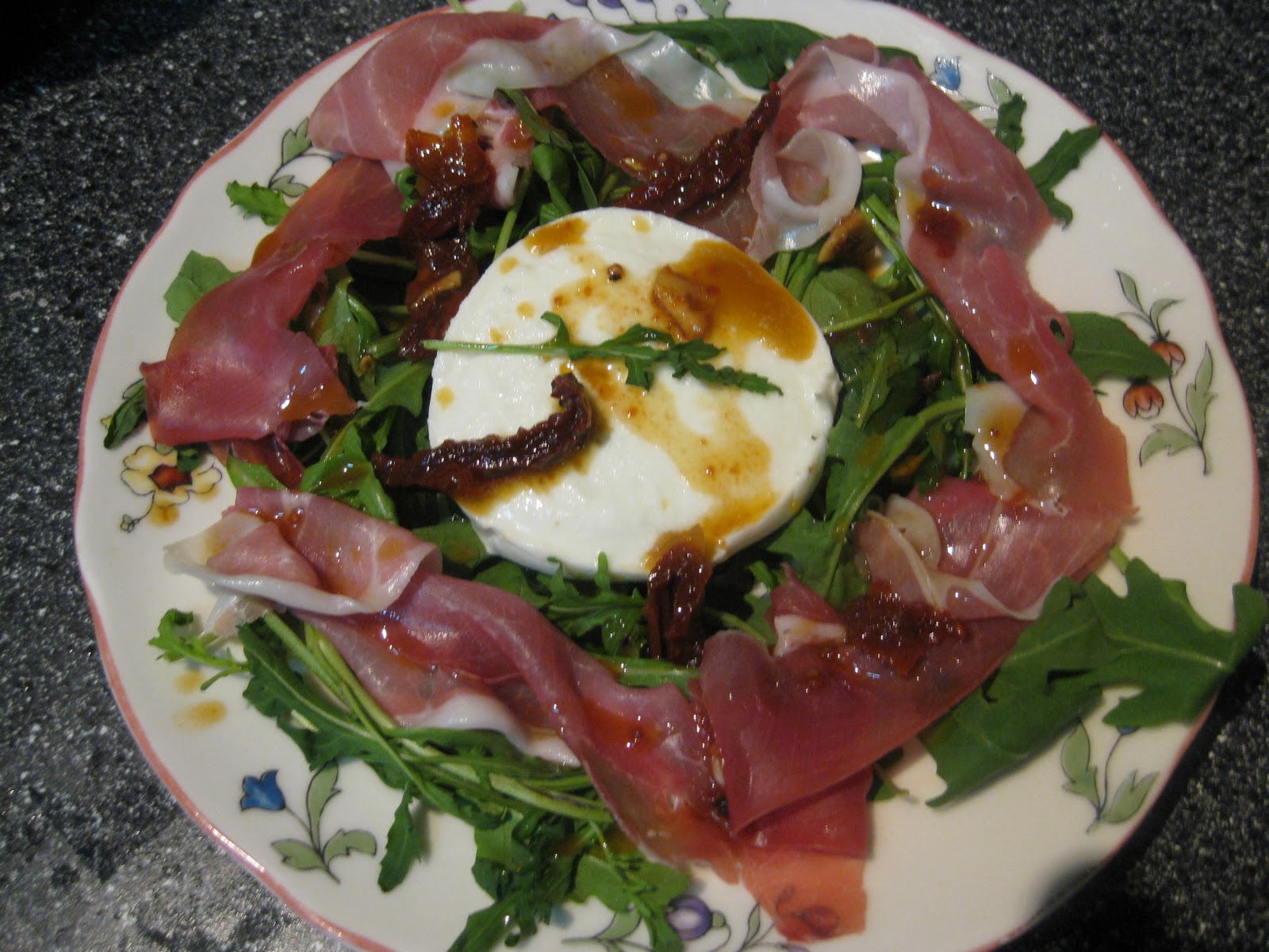 Food Lust People Love Parma Ham Arugula And Fresh Mozzarella Salad