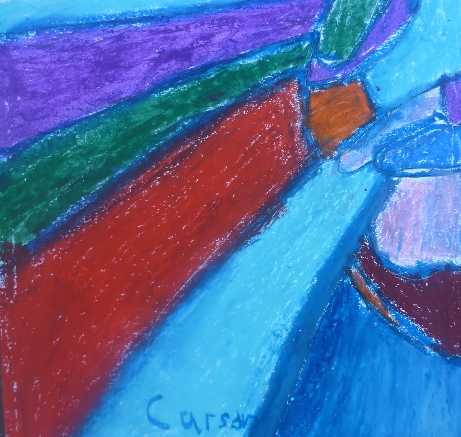 P. C. K. Art Room Sixth Grade Abstract Oil Pastel
