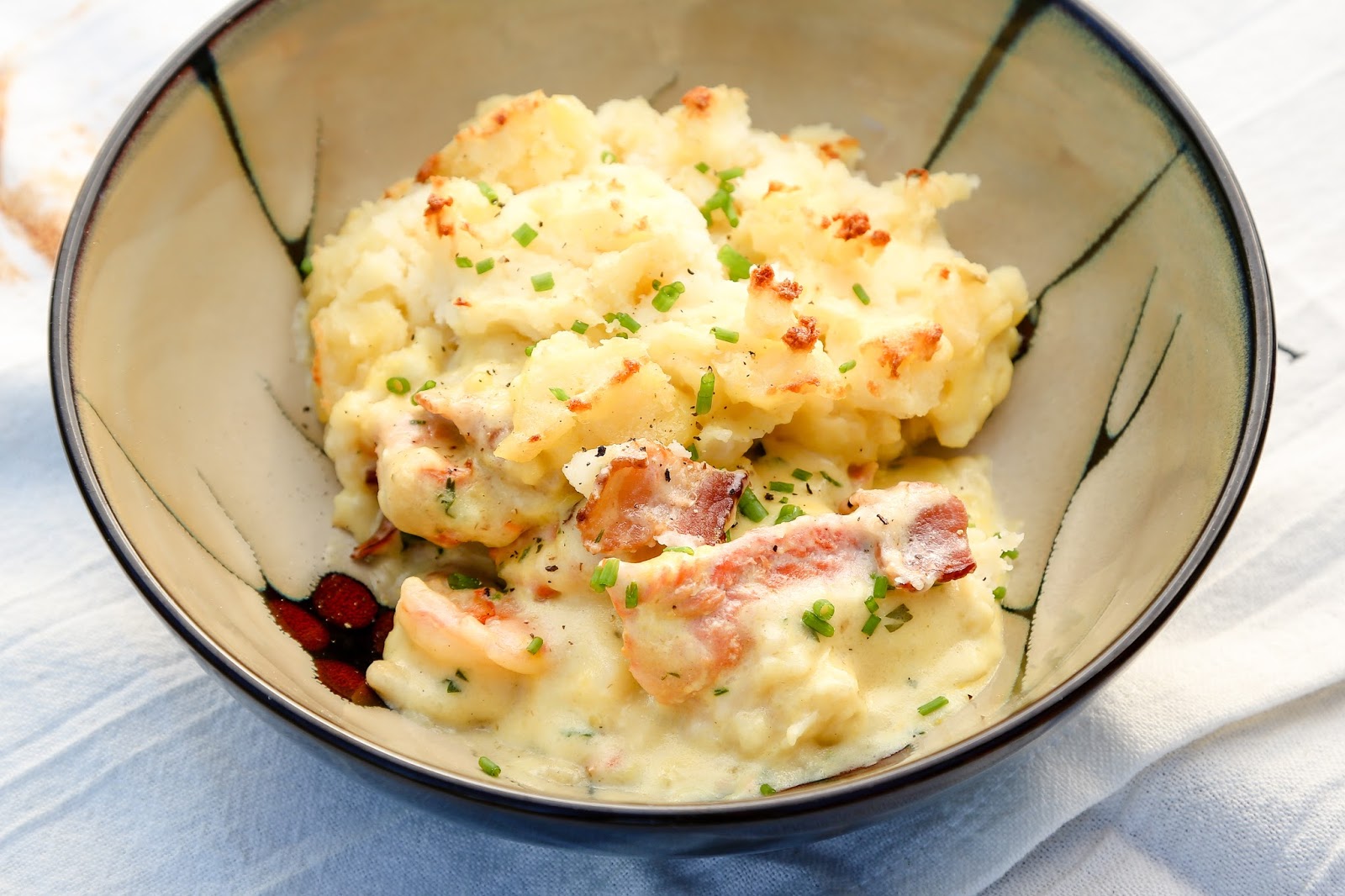 Fisherman's Pie with Bacon and Saffron Sauce