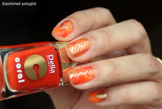 Nail art designs for short nails Orange saran wrap