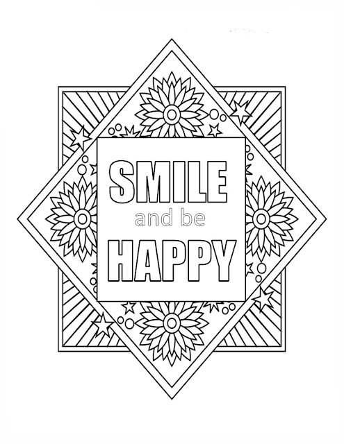 Smile and be Happy coloring page