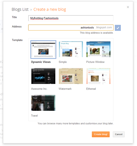Create your blog step5