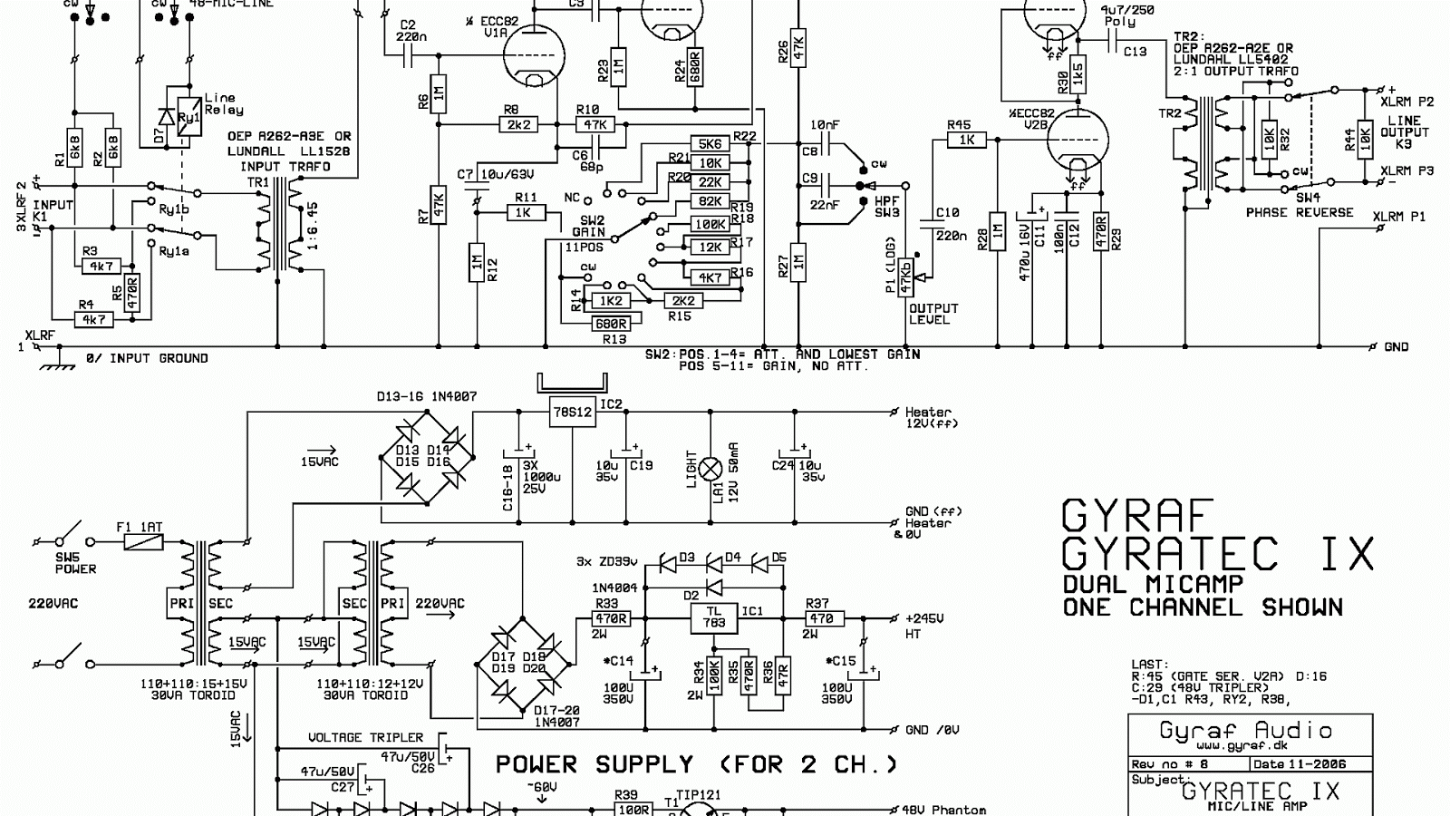 D&A Phantom 12 Tube Linear Amplifier Schematic