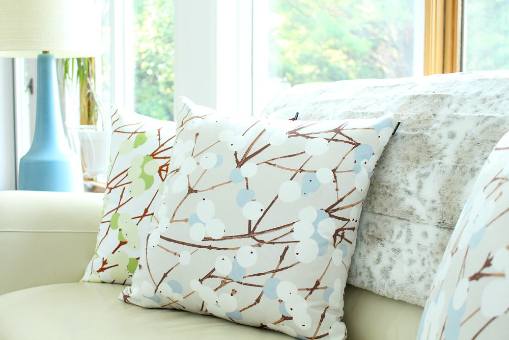 Lumimarja pillows from FinnStyle; Marimekko print