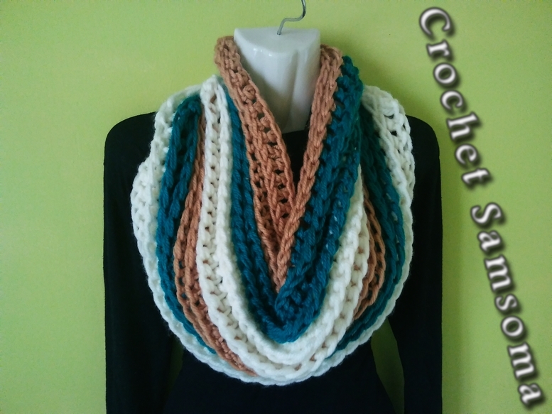 طريقة كروشيه سكارف دائري How To Crochet A Round Scarf « CROCHET SAMSOMA DIY