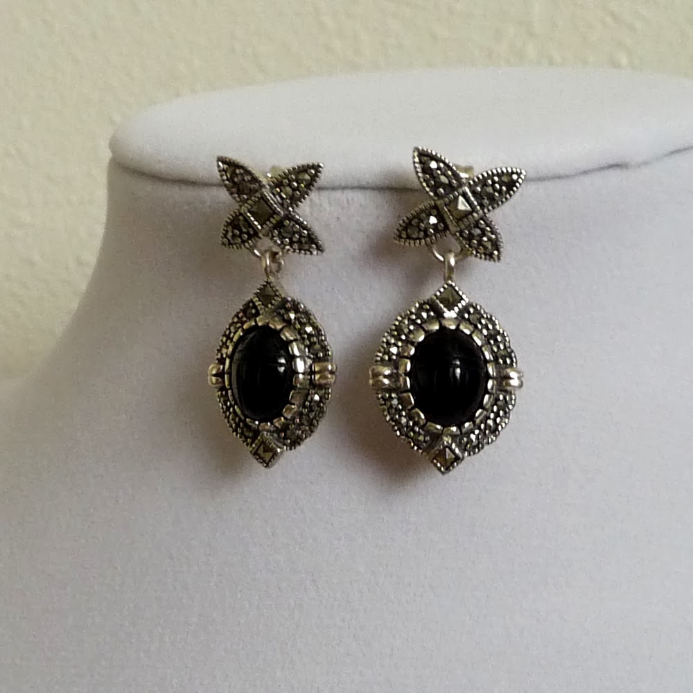 VLL Designs FabricMuse SoulFILLedExpression Vintage Sterling Silver Black Onyx Marcasite