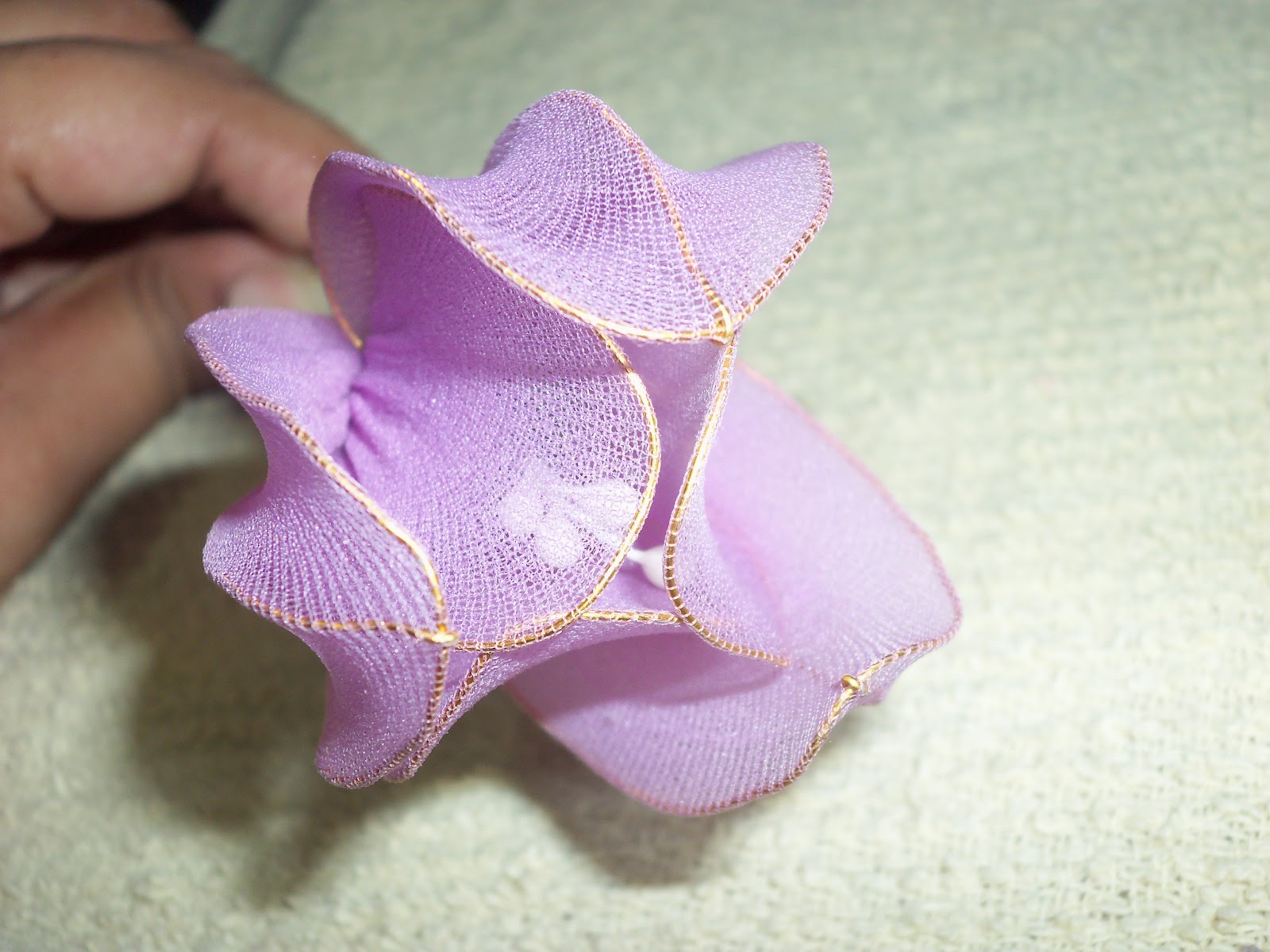 crafting and cooking Tulips flower making with nylon stockings