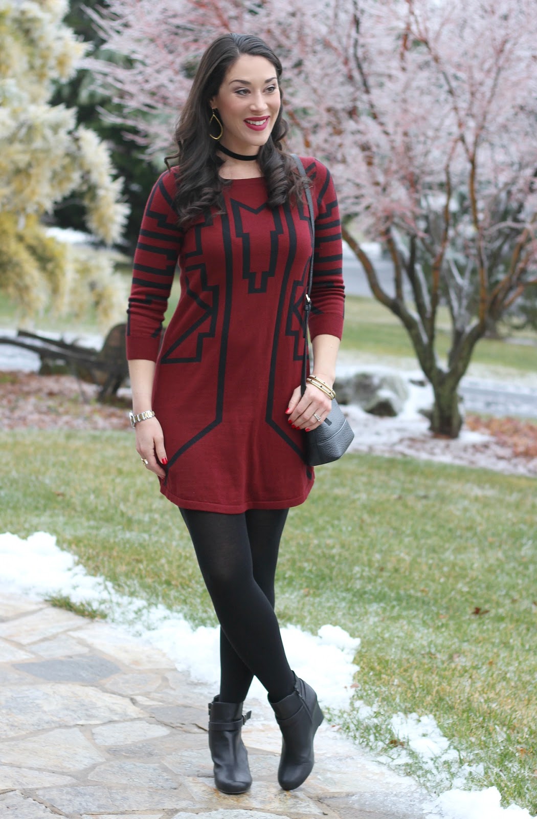dress with wedge booties