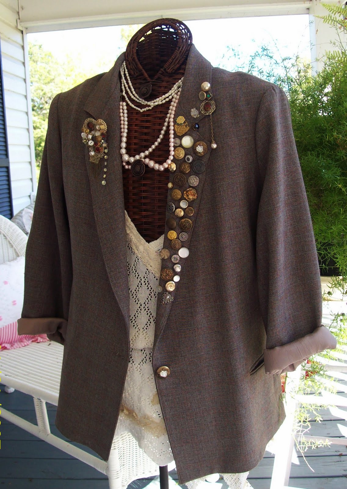 Tea's Hope Chest Repurposed Button Coat