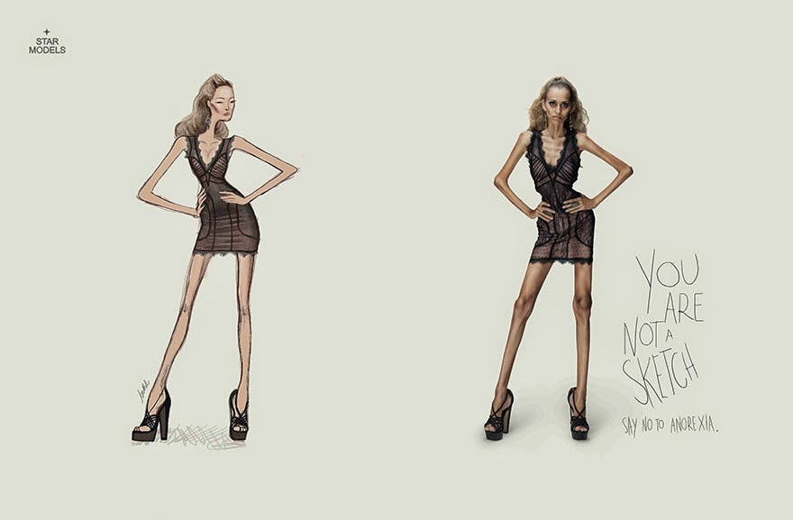 40 Of The Most Powerful Social Issue Ads That’ll Make You Stop And Think - You’re Not A Sketch. Say No To Anorexia