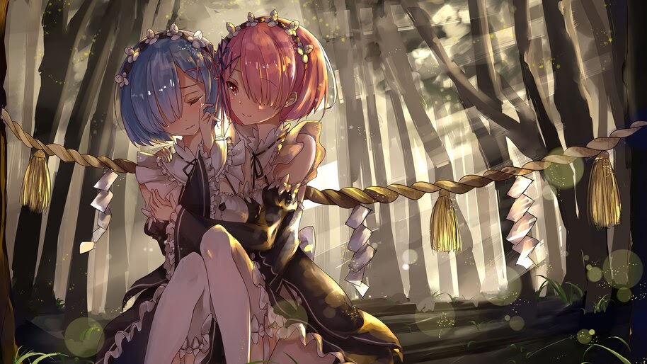 Re:Zero, Ram, Rem, Anime, Girls, Maid, 4K, #4.2705