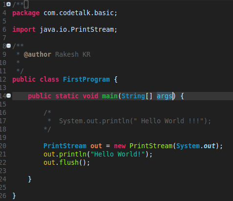 System.out.println In Java