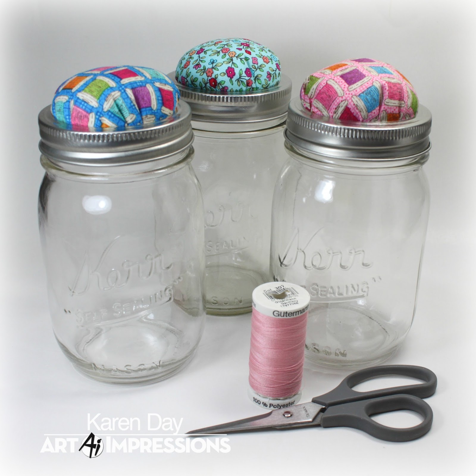 Art Impressions Blog Mason Jar Pin Cushions by Karen Day