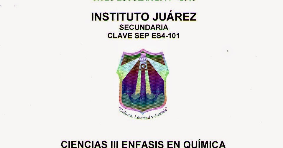 Instituto Juárez 3° Secundaria: PORTADA DE ENGARGOLADO DE PRACTICAS DE  QUIMICA