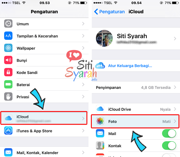 cara simpan foto di icloud iPhone