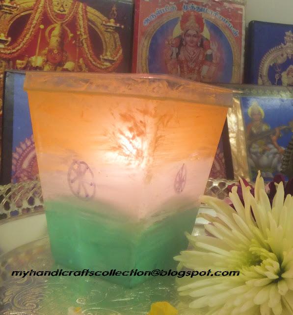 COLOURFUL IMAGINATIONS !!!!!!! PLASTIC CUP CANDLE HOLDER