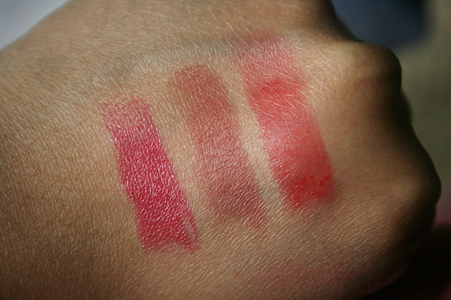 Laura Mercier Rouge Nouveu Weightless Lip Color in Sexy, Chic & Malt Swatches