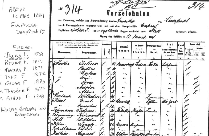 Gerlach Family of Missouri, USA and Saxony, Germany Johann Friedrich