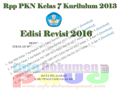 Rpp PKN Kelas 7 Kurilulum 2013 Edisi Revisi 2016
